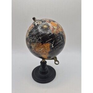 Table Top World Globe Black Decorative Desk Decor Tabletop Display Small 5 Inch